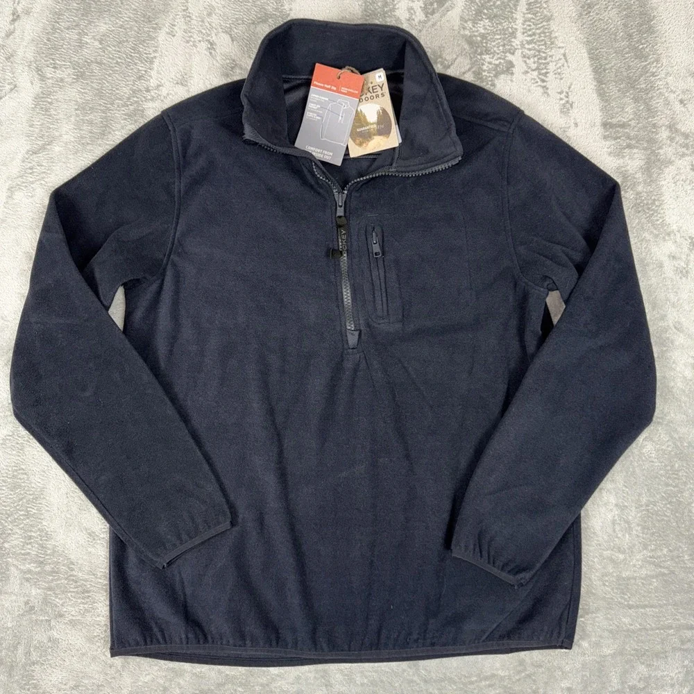 NEW Jockey Black Men's 1/2 Zip‎ Up Mock Neck Pullover Size M